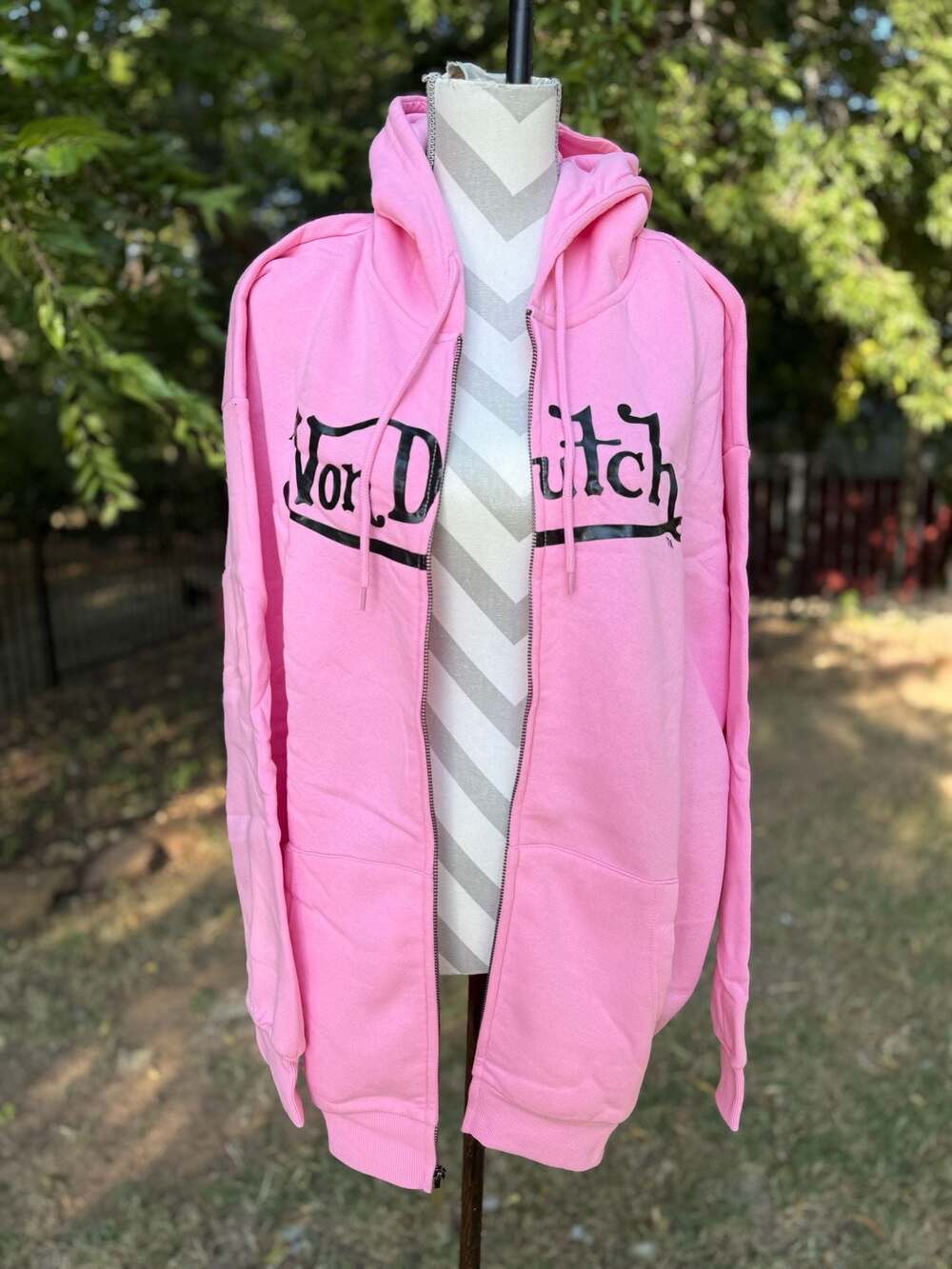 Von Dutch 1X Classic Zip Front Hoodie Pink NWT
